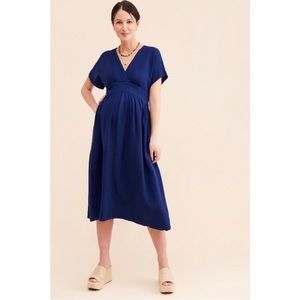 Hatch Carolina maternity dress in blue